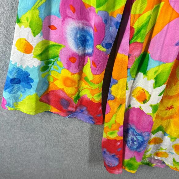Jams World Hawaiian Tunic Dress A Line Bell Sleeve Bright Vibrant 50th Womens M - Picture 3 of 8